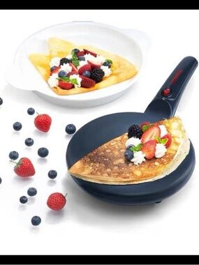 NEW - Gourmia 8” Electric Crepe Maker – Nonstick Ceramic Surface, One-Touch Oper